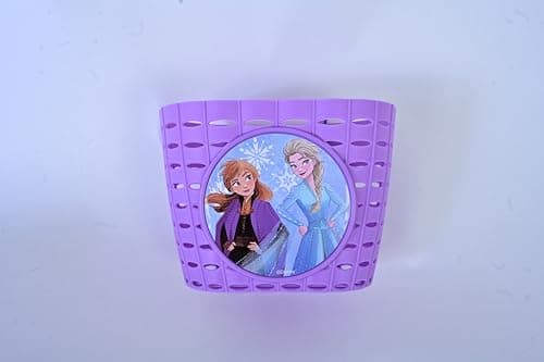 Disney Frozen Kids Bike Basket with Easy Handlebar Bag Attachment - Cycling Storage for Childrens Treasures During Bicycle Rides - Fastening Strip for Secure Fitting - Officially Licensed Fun Design — view 3