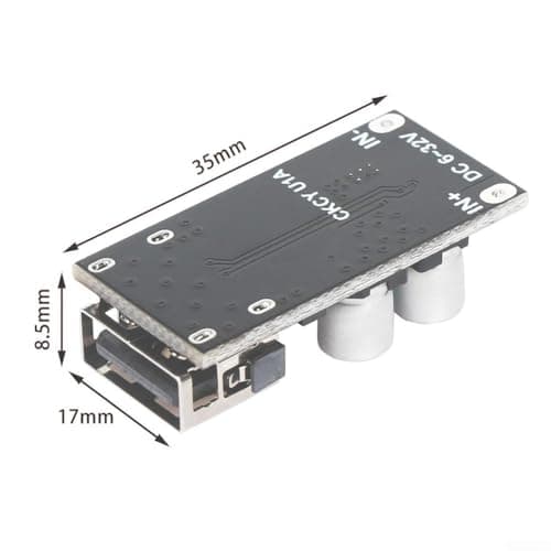 Vasiumic 10 Packs USB Step-Down Converter DC-DC 6V-32V to 5V/3-12V Quick Charge Board with LED Indicator DIY Car Solar Phone Charging Projects — view 5