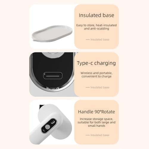 BYYLECL Wireless Handheld Portable Garment Steam Iron, Wet Dry Ironing Machine Electric Iron-Steamer Clothes for Travelling, Home - USB Charging 20x7.2cm — view 6