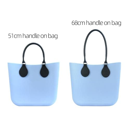 New 1 pair Round O bag long short Leather Handles with drops attachments hand-held shoulder straps for Classic Mini Obag (Length:68cm,White) — view 4