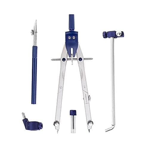Pacific Arc Quick Rapid Bow Compass with Extension bar, ruling Pen, Universal Adaptor, 6 inch Break Leg, and Replacement Lead.