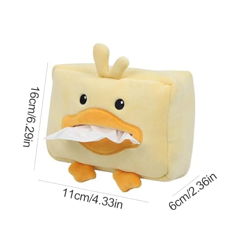 Xialuwy Car Tissue Box - Cute Duck Plush Tissue Organizer, Cute Paper Dispenser Paper Holder For Car Sun Visor Or Vehicle Backseat, Yellow — view 2