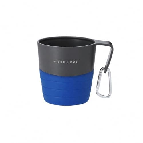 Personalised 340ml Collapsible Silicone Cup with Carabiner - Custom Printed Foldable Travel Mug with Handle for Camping, Hiking & Outdoor Use