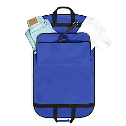 DALIX 39" Garment Bag Cover for Suits and Dresses Clothing Foldable w Pockets, Royal Blue, OneSize