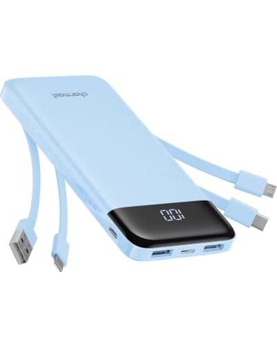 Charmast Power Bank with Built in Cables X 4, 10000mAh Portable Charger