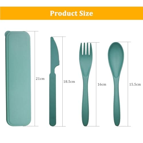 GETRICH 2 Set Camping Cutlery, Travel Cutlery Set with Case, Reusable Portable Plastic Cutlery, Portable Cutlery Set, Travel Utensils for Daily Use School Office Camping Picnic — view 2