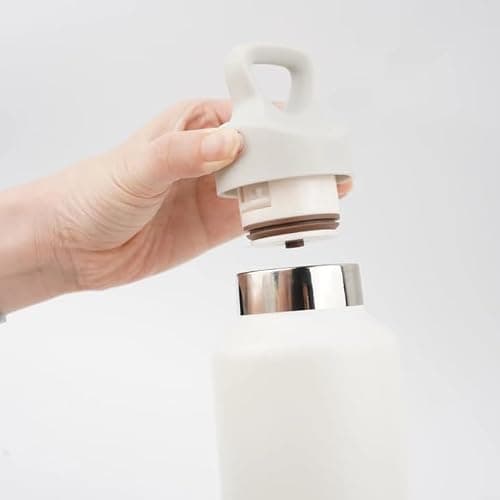 Insulated Stainless Steel Water Bottle 600ml, Double-Walled Vacuum Flask, Keeps Drinks Cold 24hrs & Hot 12hrs, BPA-Free Leakproof Travel Bottle with Lockable Lid – Cream – SunBuddy — view 3
