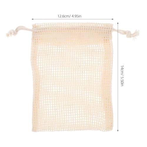 KALLORY 5pcs Soap Pouches Set Cotton and Linen Portable and Easy for Storage Shower Supplies Soap Bag with Drawstring for Traveling — view 2