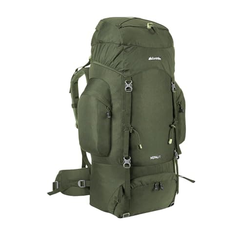 Eurohike Nepal 85 Litre Rucksack with Ventilated Back Panel & Padded Harness, 85L Backpack, Bag for Men & Women, Adjustable, Lightweight, Camping, Hiking, Trekking, Travelling, Outdoor, Green