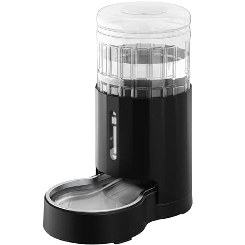 JUNSPOW 4L Gravity Pet Water Dispenser with Stainless Steel Bowl