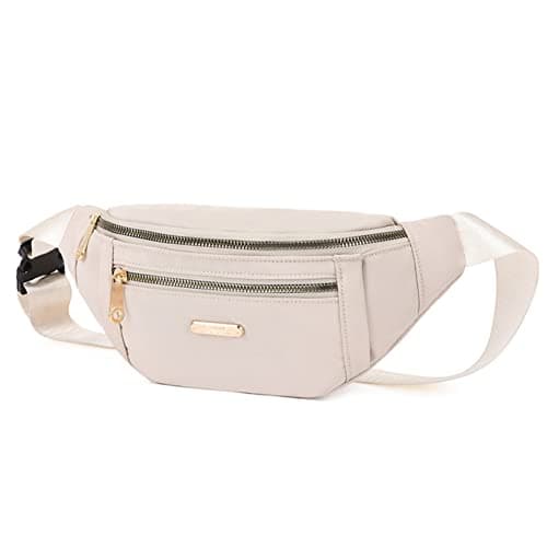 Estwell Bum Bag Fanny Pack Men Women Fashion Festival Fanny Pack Travel Waist Pack Lightweight Adjustable Waist Bag for Running Walking Hiking Jogging, Beige — view 2