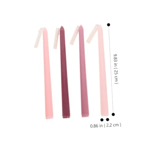 Abaodam Long Pole Design Candle Romantic Scented Candle 4Pcs Nordic Soft Gradient Color Paraffin Wax for Romantic Day Dinner Wedding Party Decoration — view 2