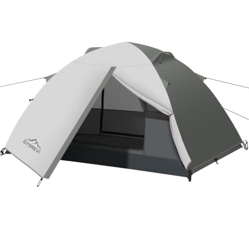 Gysrevi Camping Tent 1/2 Man Waterproof Tents for Camping, 3 Season, Grey