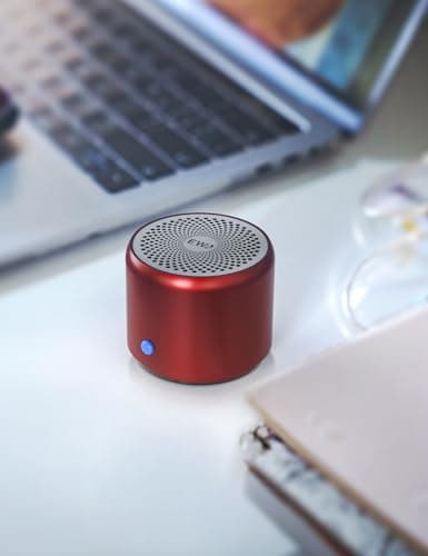 EWA Carrying Case Included, Mini Portable Wireless Bluetooth Speaker with Extra Bass, Waterproof IP67, with 12 Hours of Playback, Reading, Hiking, Beach and Travel… (Red) — view 6