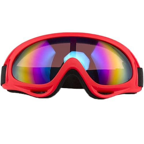 QHNTXQD Ski Goggles Snowboard Goggles for Men Women Kids Winter Snow Windproof Sports Sunglasses Motorcycle ATV Glasses for Youth Adult Teens, UV Protection Foam Anti-Scratch Dustproof (Red)