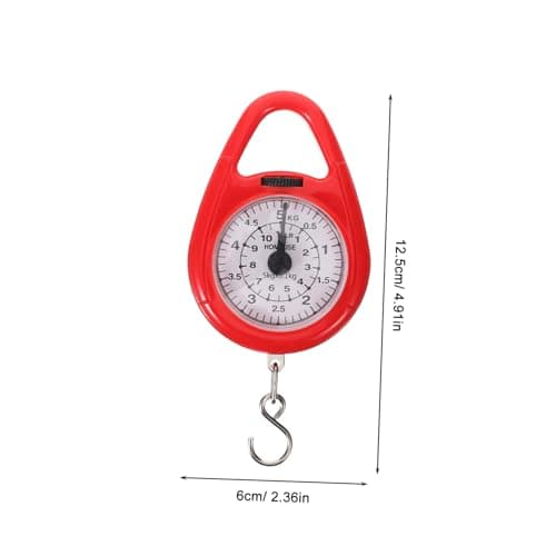 TOPBATHY Portable Spring Scale Handheld Mini Luggage Scale Red Compact Travel Suitcase for Fishing and Bag Weighing — view 2