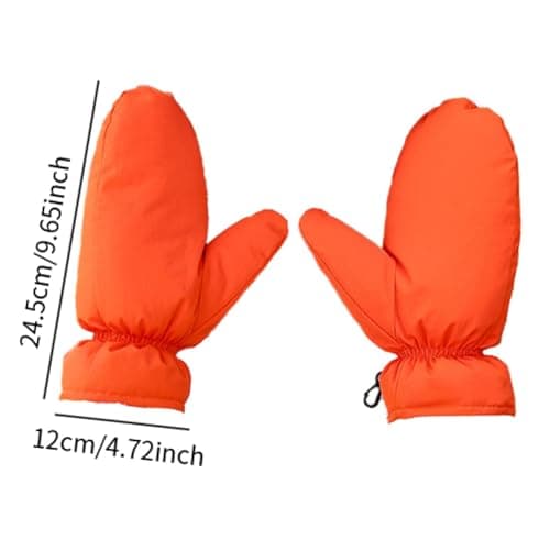 rockible Down Mittens Snow Mittens Soft Warm for Men Women Insulated Winter Gloves Ski Mittens for Biking Snowboarding Skiing Cycling, Orange — view 5