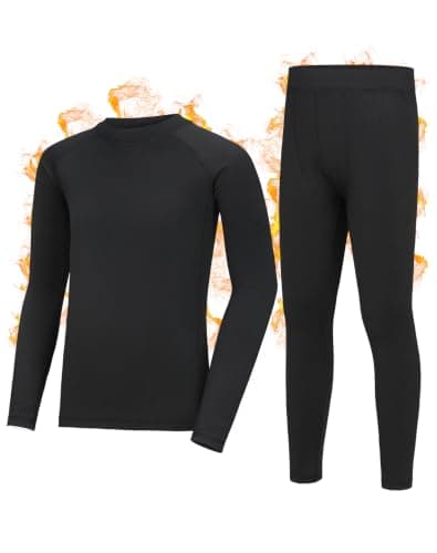 Roadbox Boys Thermal Underwear Set, Kids Fleece Lined Long Johns Base Layer