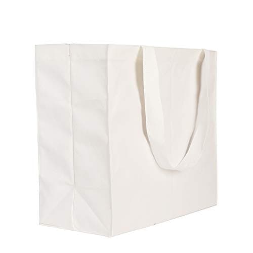 Augbunny Durable 100% Cotton 12oz Canvas Heavy Duty Extra Large Grocery Bag Beach Tote Shopping Bag Multi Purpose Daily Use Tote