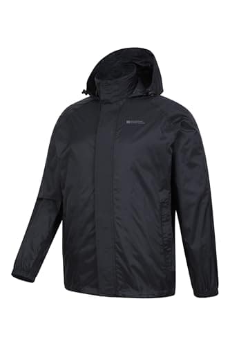 Mountain Warehouse Pakka Mens Jacket & Overtrouser Set - Lightweight Waterproof Rain Coat & Pant Set, Adjustable Hood - Spring Summer, Wet Weather, Outdoors Black L — view 6