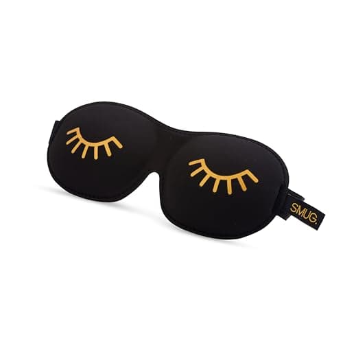 SMUG 100% Blackout Sleep & Eye Mask | Eyelash Extension Friendly | Eye Masks for Sleeping | Sleep Masks for Women & Men | Straps for Dream Comfort & Adjustability | Black Wink