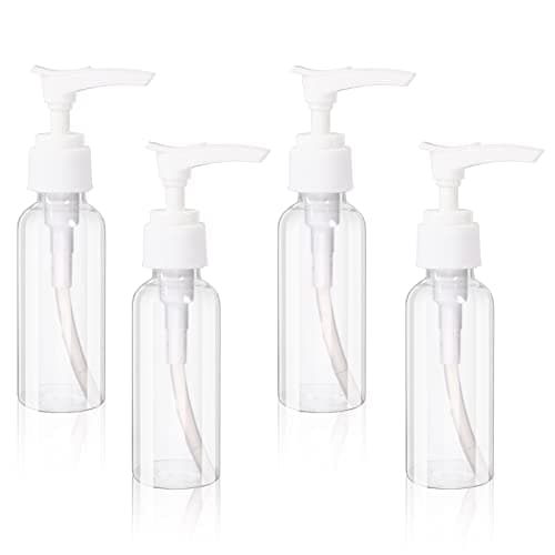 4 Pack Transparent Travel Bottles Pump Bottle Clear Mini Soap Dispenser Plastic Foamer Bottle Travel Pump Bottle for Lotion, Toiletries, Shampoo