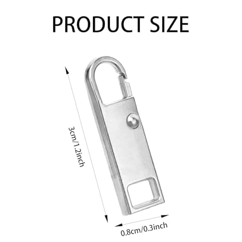 8PCS Zip Pull, 4 Colors Replacement Zipper Pull Repair Kit Universal Zipper Fixer Repair Accs for Luggage Clothing Suitcase Purses Zipper(Silver) — view 2