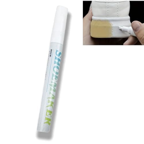 Shoe Repair Pen,White Shoe Polish,Useful White Trainer Cleaner Pen,W-hite Sh-oe Cleaner,TRAI-ner Whitener for WHI-te Trainers,Sneaker Clean-er,Portable Sho-e Dye,WHI-te Leather Sho-e Cle-aner