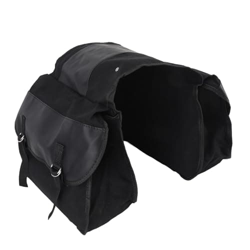 Ausla Motorcycle Saddlebags, 1056 Cubic Inches PU Leather (Black) — view 4