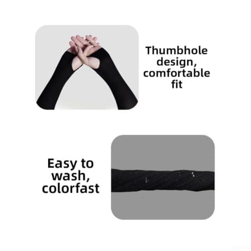 Sports Arm Sleeves for Cycling Running Golf Outdoor Use(Straight-leg Black) — view 5