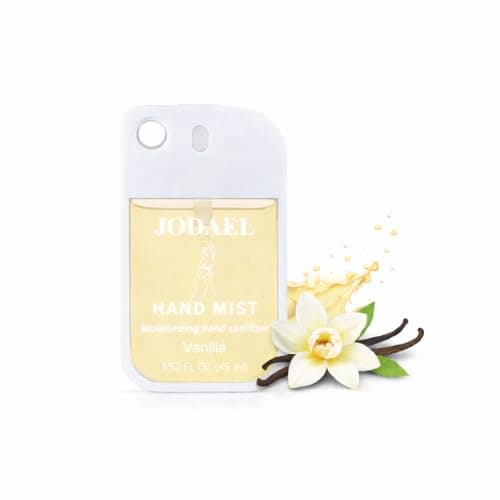 Mist Hydrating Hand Sanitizer Spray for Adults, Travel size, Up to 500 Sprays, Multi-Flavor, Quick-Dry & Non-Sticky, Portable Hand Cleanser with Keychain Hole for Bags, Daily Use (Vanilla)