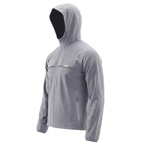 Spindle Men’s 2-Pack Premium Performance Tracksuit Twinset – Tech Bi-Stretch Athletic Hooded Jacket & Jogger Pants Sweatshirt Bundle, Breathable Cotton Poly Training Gym Sweatsuit Set (Grey) — view 5
