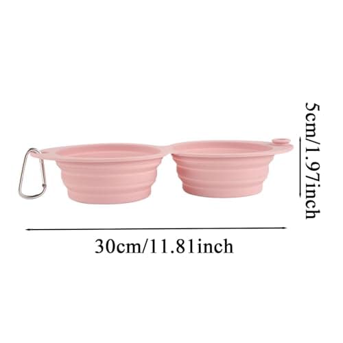 Dog Water Bowl, Portable Food Bowl, Puppies Kittens, Pet Supplies, Foldable Feeder Dish, Lightweight Compact Travel Pets Bowls for Small Dogs and Cats, 11.81 x 5.28 x 1.97 Inches — view 2