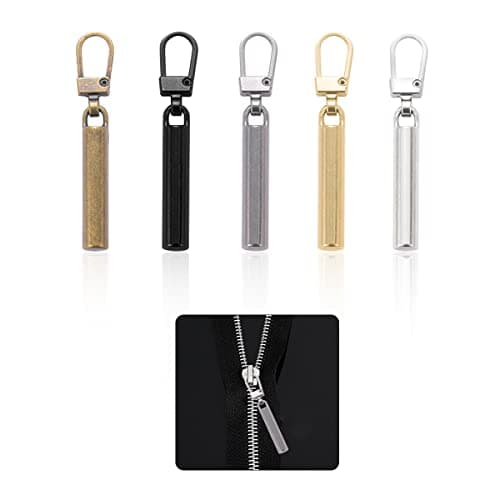 GLADFRESIT 10Pcs Zipper Pull Replacement, Removable Metal Zipper Pull Repair Kit for Luggage, Jacket, Backpacks (5 Colours) — view 3