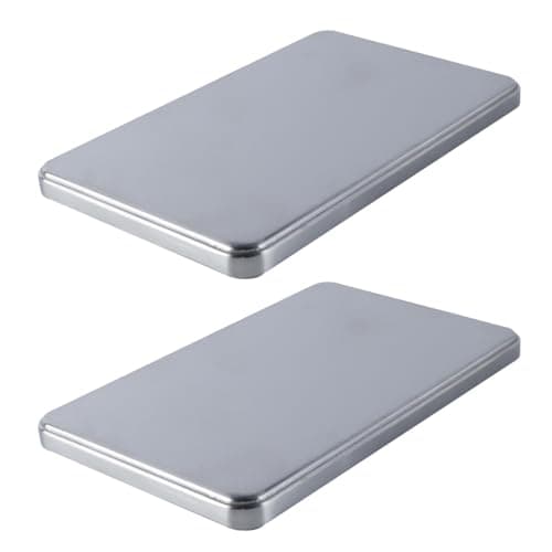 Orivin 2 Pcs Stainless Steel Ice Pack, Frozen Preservation Without Leakage for Cooler Box Lunch Bags Camping Travel Keep Food and Drink Fresh