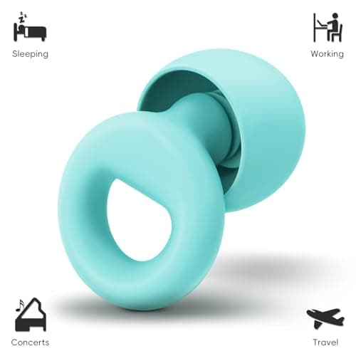 HOYIO Ear Plugs for Noise Reduction–Super Soft, Reusable Hearing Protection in Flexible Silicone for Sleep, Noise Sensitivity & Flights-8 Ear Tips in XS/S/M/L–27dB Noise Cancelling–Light Blue — view 3