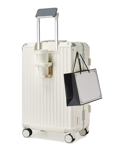 Kono 24 Inch Medium Suitcase with Cup Holder, PC Check in Luggage