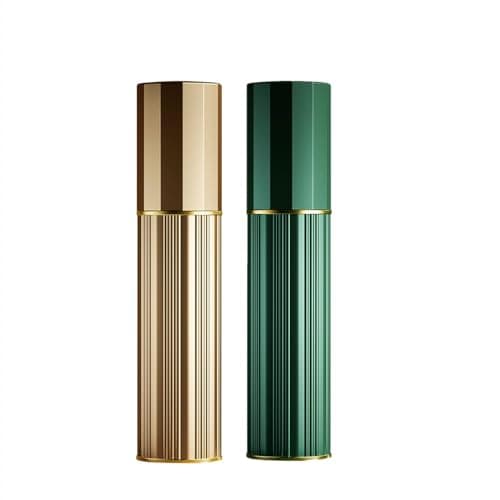 Aurdox Perfume Atomiser, Refillable & Portable Perfume Bottle for Travel, 5ml Small Spray Bottles with Bottom Pump, Dispensers for Women and Men, Leaking Proof and Luxurious Design(Gold & Green)