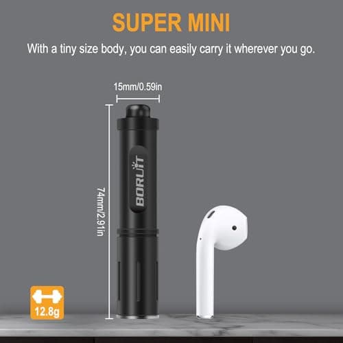BORUIT RJ11 LED Small Battery Torch 120 lumens, AAA Battery Powered — view 2