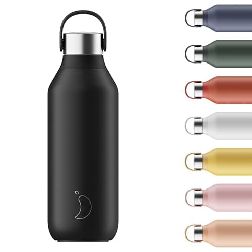 Chilly's Series 2 Stainless Steel Water Bottle - Abyss Black, 500ml