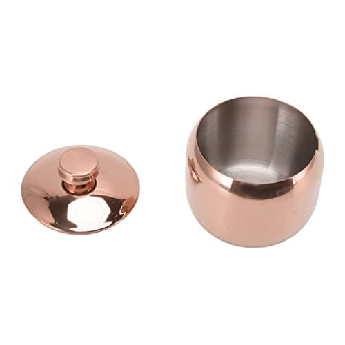 Ejoyous Stainless Steel Condiment Pot with Lid, 3in (Rose Gold)