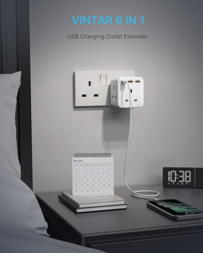 VINTAR 3 Way Adapter Plug Extension Socket with PD 20W Fast Charge — view 4