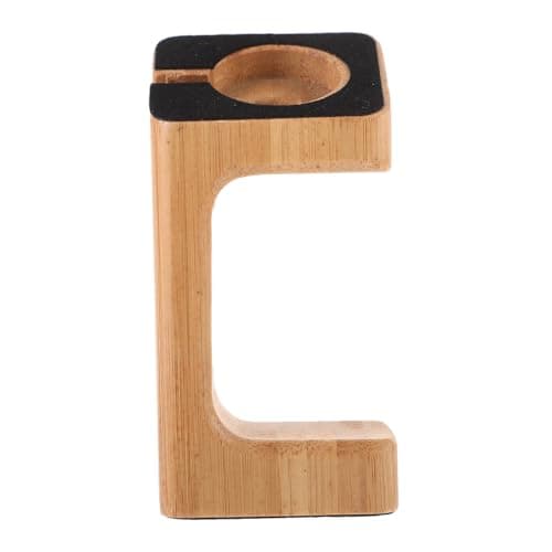 Angoily Bamboo Smart Watch Charger Stand with Non-slip Base, Compatible Smart Watch Stand and Travel Charger Dock for Convenient Desktop Charging and Organisation — view 6