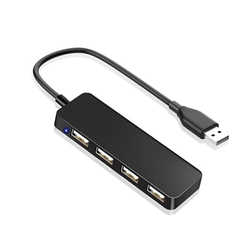 Critin 4-Port Ultra-Thin Portable USB 2.0 Hub, Multi-USB Port Extender