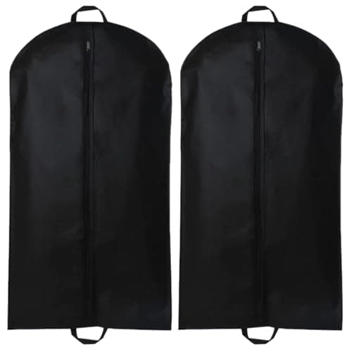 2 PCS Suit Bag for Man 60x120cm, Suit Carrier Bag Dust Cover Storage Bag Suit Cover for Suits, Breathable Garment Suit Clothes Covers Bags Reusable Full Zipper Garment Bag for Travel or Home — view 2