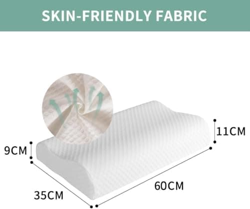 Good Nite 2026 Memory Foam Pillows 2 Pack, Ergonomic Neck Support Pillow for Side and Back Sleepers, Orthopaedic Cervical Contour Pillow for Pressure Relief, Breathable with Washable Cover, 60 x 35 cm — view 3