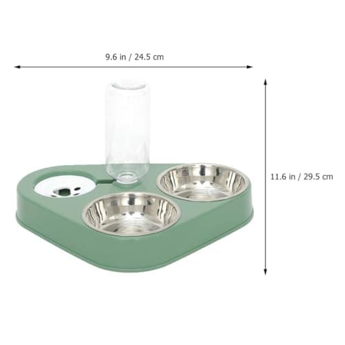 Green Automatic Cat Water Bowl Feeding Set with 500ml Bottle — view 2