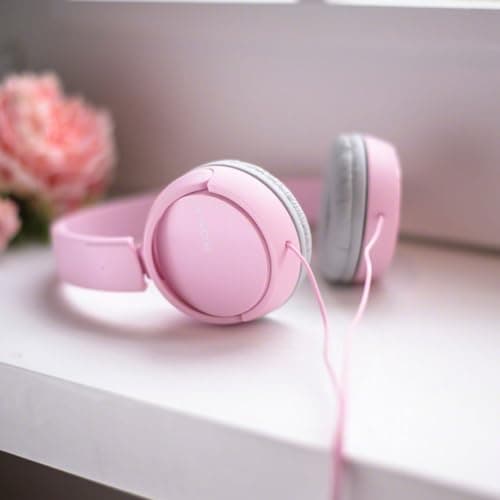 Sony MDR-ZX110 Wired Overhead Headphones, Neodymium Dynamic Drivers, Swivel Fold Design - Pink — view 4
