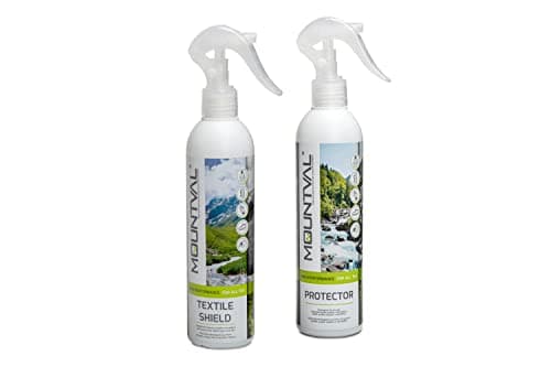 Mountval Protector Set, 2 x 300ml, Textile Shield for Clothing, Protector for Shoes, Leather, Nubuck, Suede, Fabric & GORE-TEX
