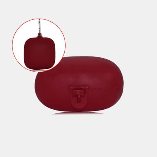 COHEALI Wireless Wireless Audio Headset Protection Box Silicone Earphone Cover with Metal Buckle Compatible Headset Protective Case Burgundy for Travel and Sports Use — view 4